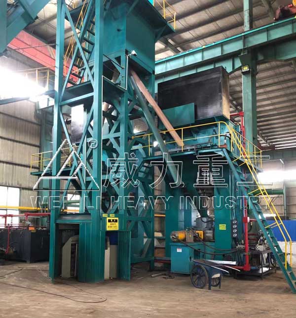 粒子鋼熱壓壓塊成套生產(chǎn)設(shè)備現(xiàn)場(chǎng)